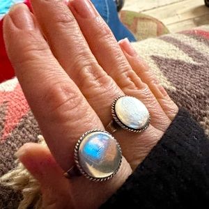 925 sterling vintage double circle rings (size 7.5-8)